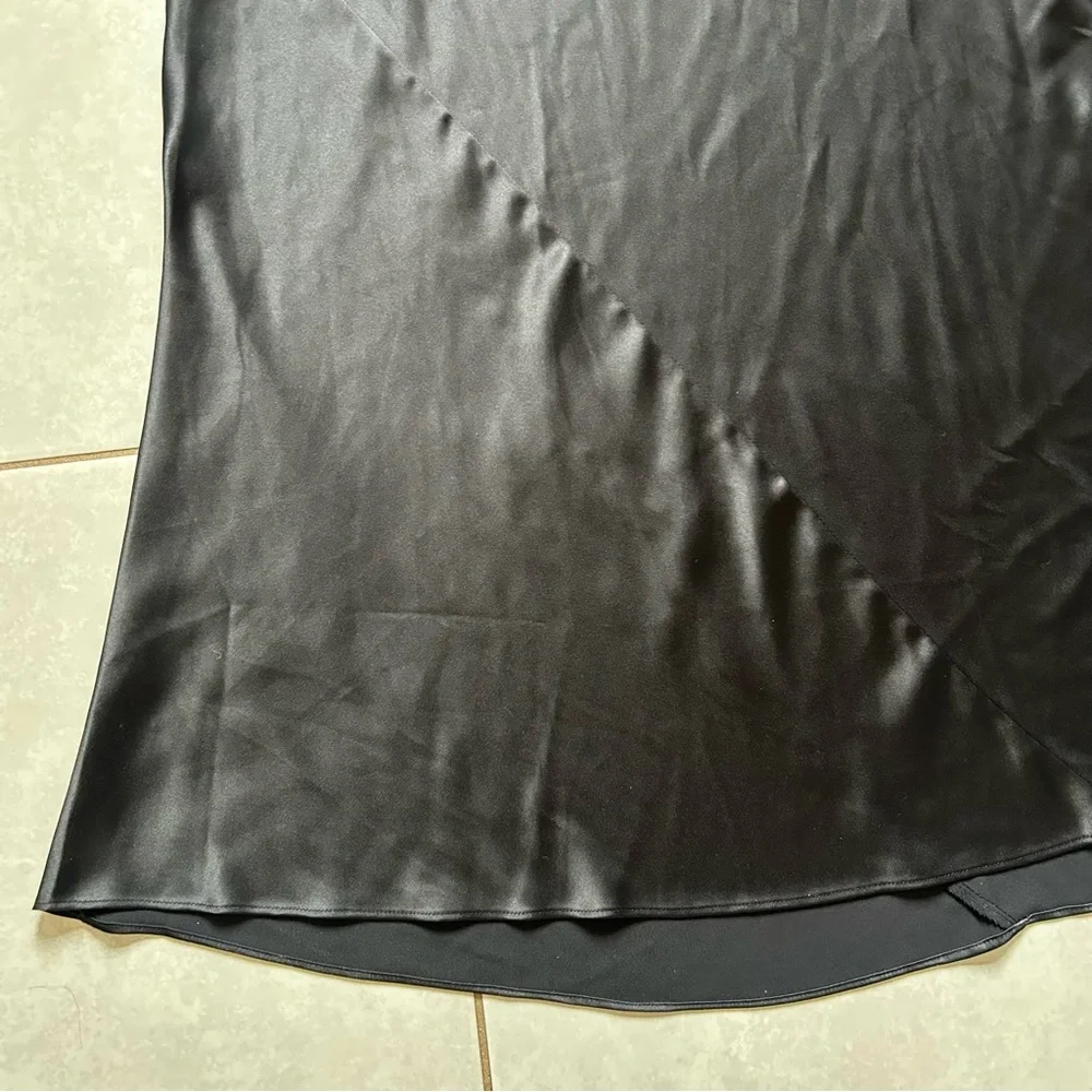 Victorias Secret Black Maxi Slip Dress Satin - Picture 2 of 8